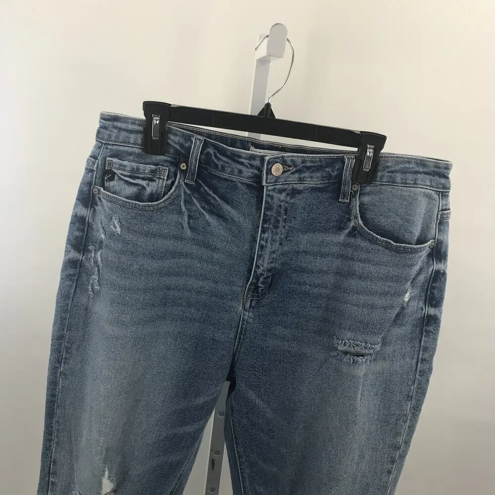 KANCAN Blue Vintage High Rise Distressed Slim Straight Ankle Jeans